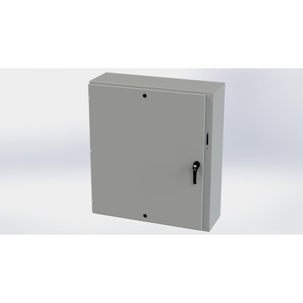 3 Point Latch with Padlock Handle Electrical Enclosures, 42 in H, 8 in D, 37.38 in W, Carbon Steel